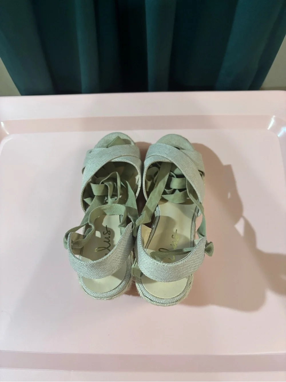 Lulu's Natural Woven Espadrille Wrap Wedge Sandals